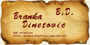 Branka Dinetović vizit kartica
